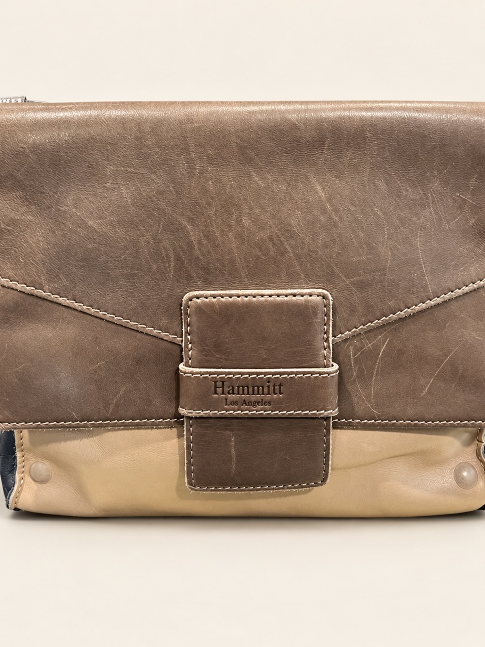 Hammitt Joe Colorblock Leather Crossbody Bag | Brown Tan Navy